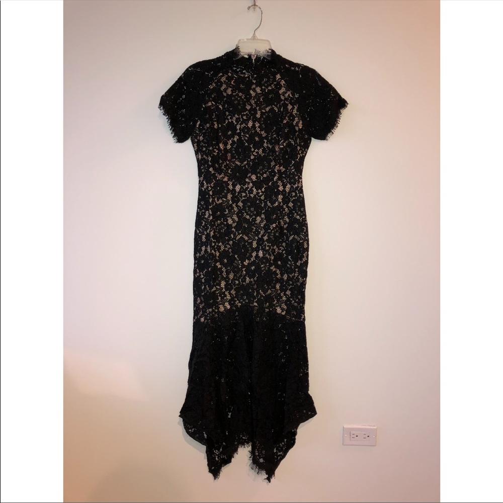 BOUTIQUE DESIGNER WHITE CLOSET BLACK LACE DRESS - Picture 4 of 10